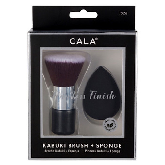CALA FLAWLESS FINISH K + SPONGE NEGRO Set CALA Brocha Kabuki y Esponja Negra - Imagen 1