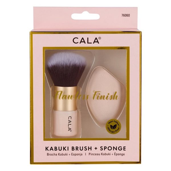 Set CALA Brocha Kabuki y Esponja Rosa