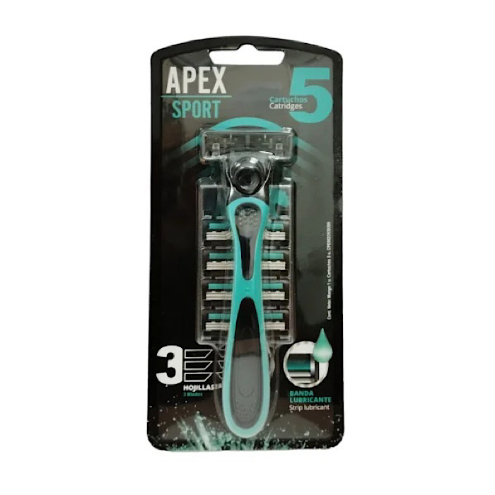 RASURADORA APEX SPORT 3 HOJ. X 5 CART Apex Sport Rasuradora De 3 Hojillas + 5 Cartuchos - Imagen 1